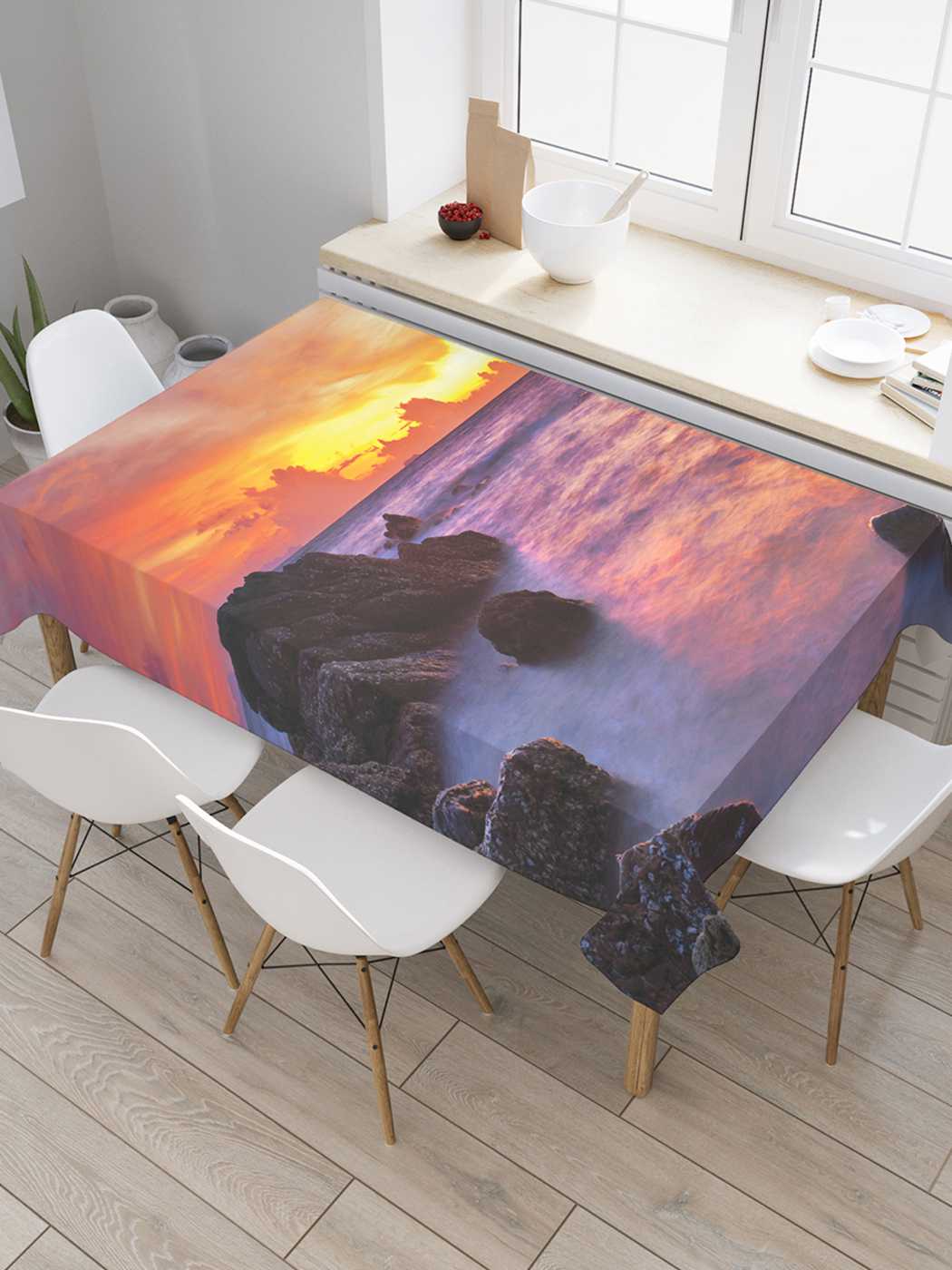 

Скатерть прямоугольная JoyArty "Морская туманность" из сатена, 180x145 см, Морская туманность