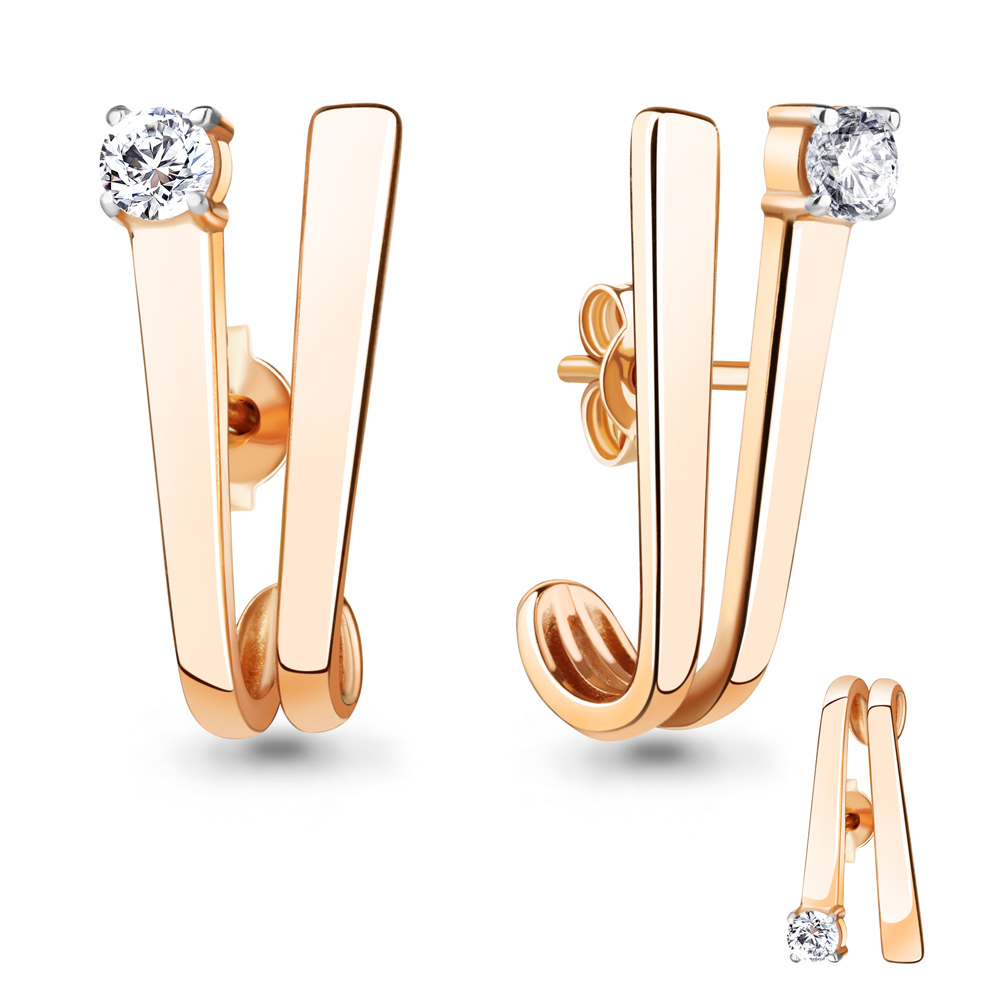 

Серьги из серебра с фианитом Aquamarine Aquamarine 48977А_925_з, 48977А_925_з
