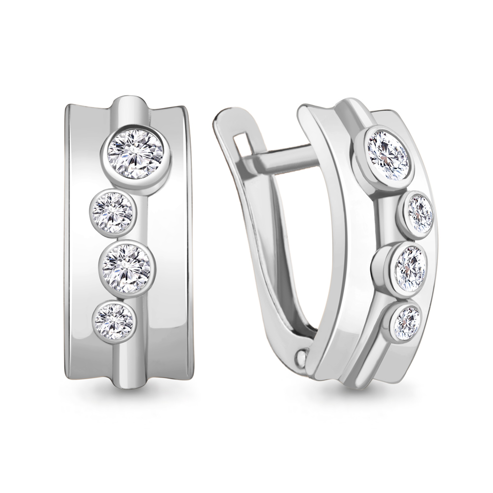 

Серьги из серебра с фианитом Aquamarine Aquamarine 48968А_925_р, 48968А_925_р