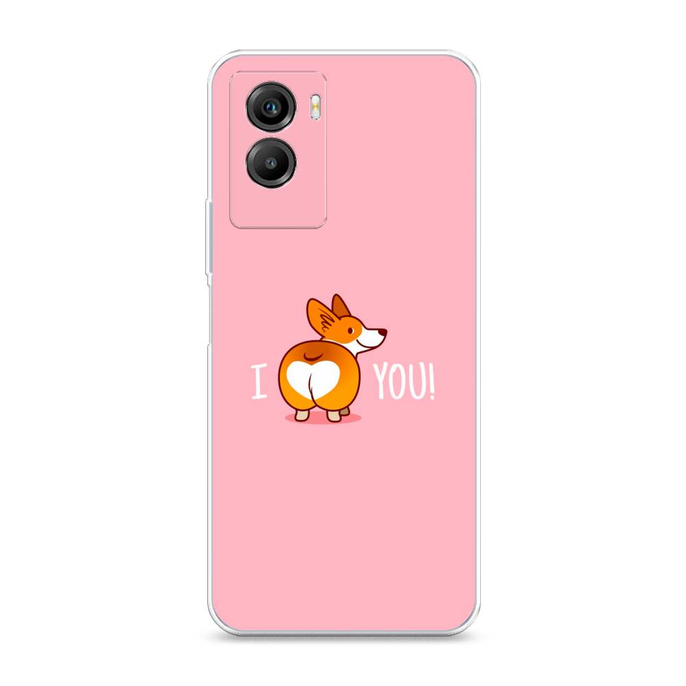 

Чехол на Vivo Y55s 5G "Корги I love you", Розовый;коричневый;белый, 266150-1