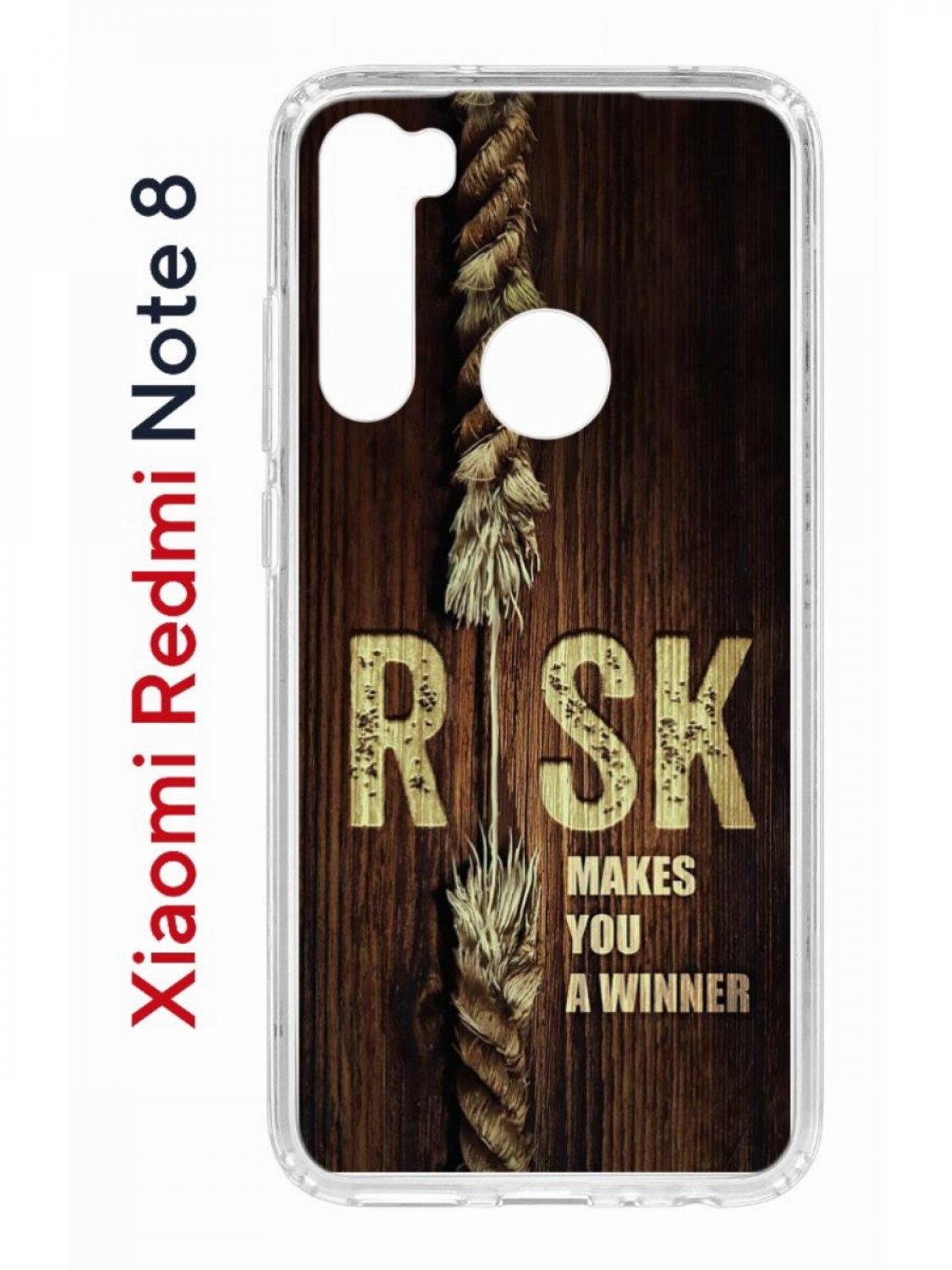 фото Чехол на xiaomi redmi note 8 kruche print risk,противоударный бампер,с защитой камеры кruче