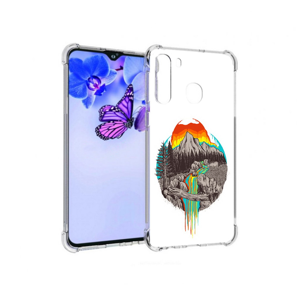 

Чехол MyPads Tocco для Samsung Galaxy A21 Радужный водопад (PT226904.547.144), Прозрачный, Tocco