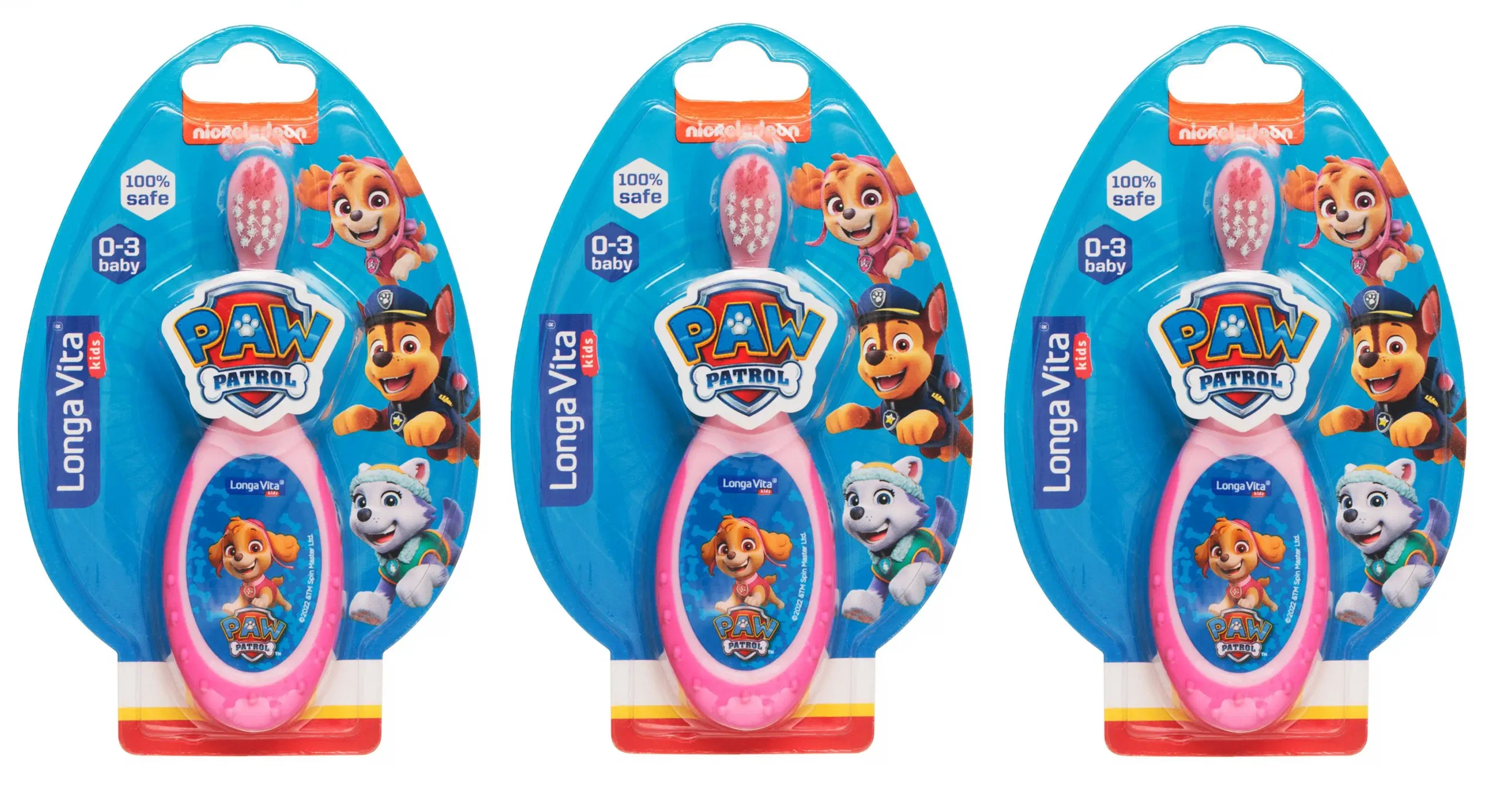 Детская зубная щетка LONGA VITA Paw Patrol, 0+ лет, 3 шт