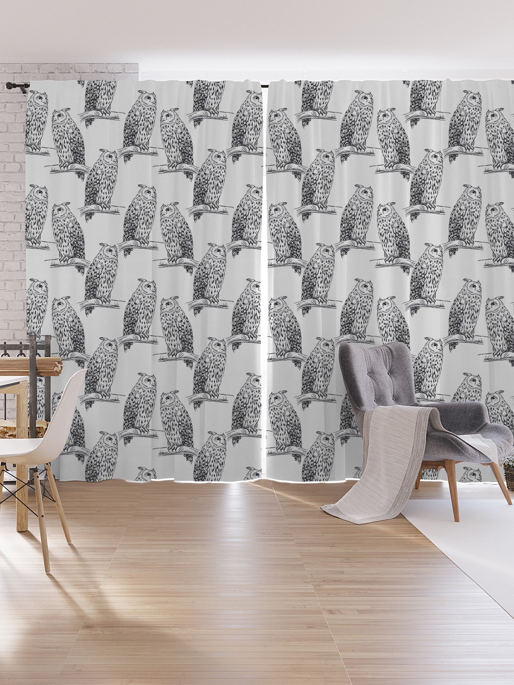 

Шторы под лён JoyArty "Эскиз птицы на ветке", серия Oxford DeLux, 340х265 см, Эскиз птицы на ветке