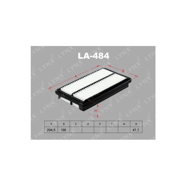 

Фильтр воздушный двигателя LYNXauto LYNXauto_LA484, LA484
