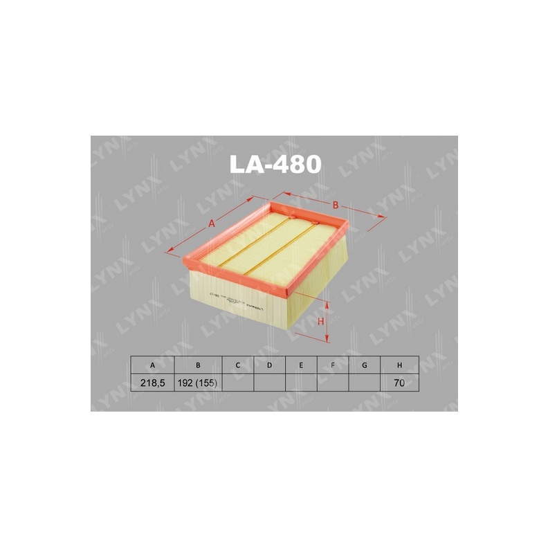 

Фильтр воздушный двигателя LYNXauto LYNXauto_LA480, LA480