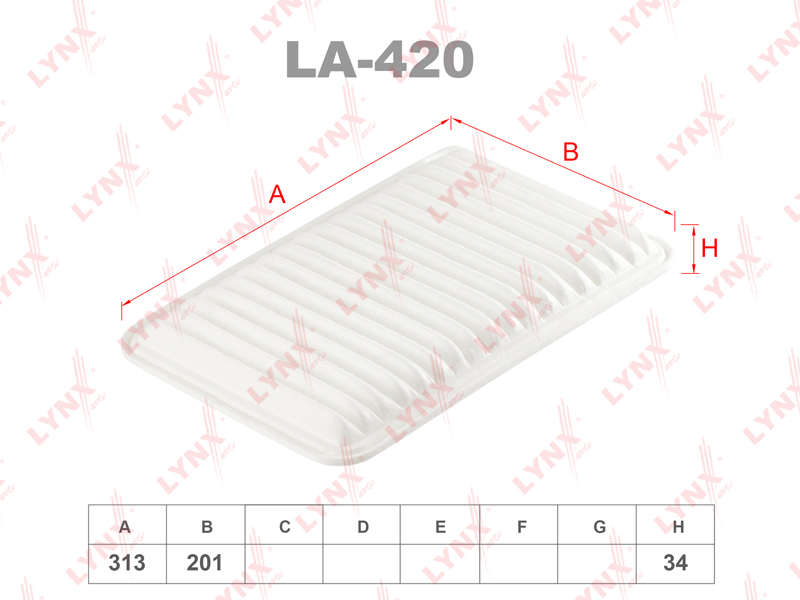 

Фильтр воздушный двигателя LYNXauto LYNXauto_LA420, LA420