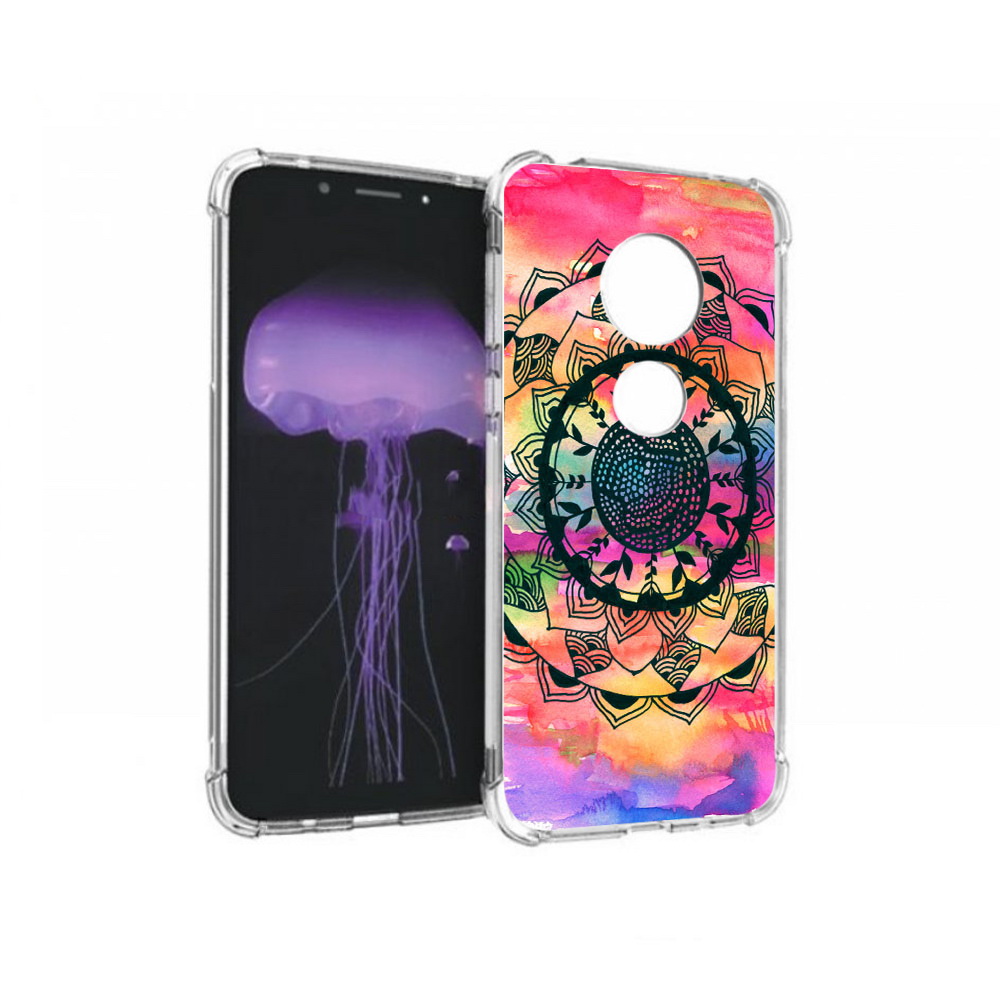 

Чехол MyPads Tocco для Motorola Moto G7 яркая абстракция круглый цветок (PT123662.354.704), Прозрачный, Tocco
