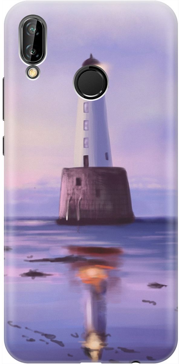 

Чехол на Huawei P20 Lite/Nova 3e с принтом "Маяк", Синий;фиолетовый, 1899