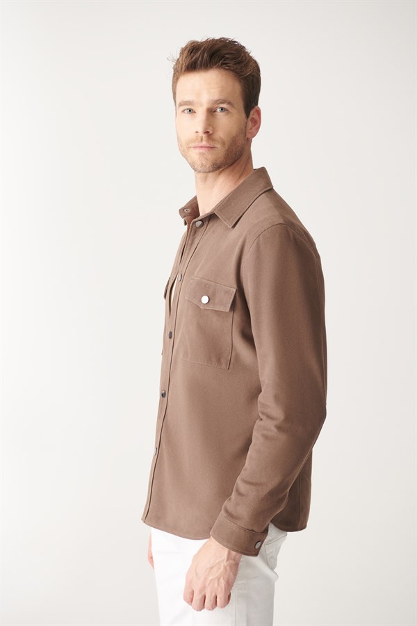Рубашка мужская Black Noble 282 коричневая XS (доставка из-за рубежа)