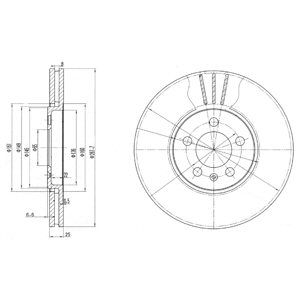 Тормозной диск DELPHI комплект 1 шт. BG2729 100056955215