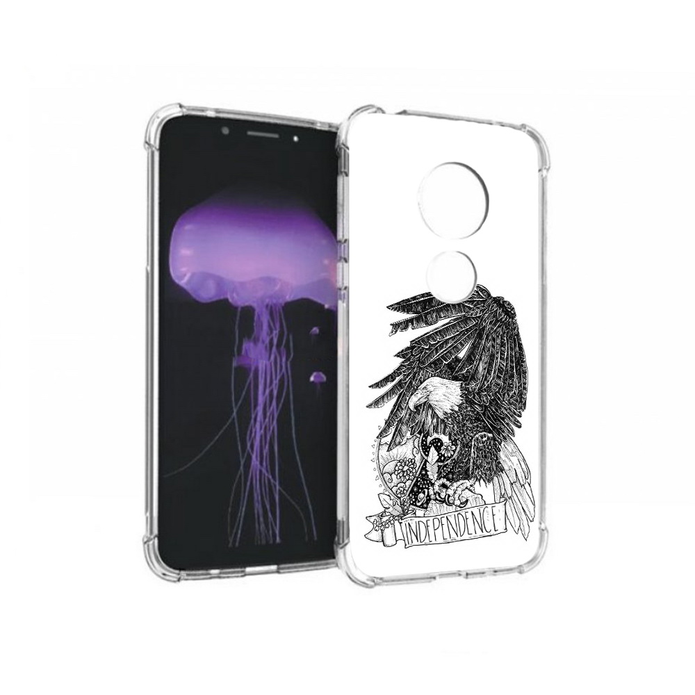 

Чехол MyPads Tocco для Motorola Moto G7 черно белый сокол (PT123662.354.688), Прозрачный, Tocco