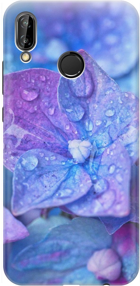 

Чехол на Huawei P20 Lite/Nova 3e "Голубой цветочек", Голубой;фиолетовый, 1463