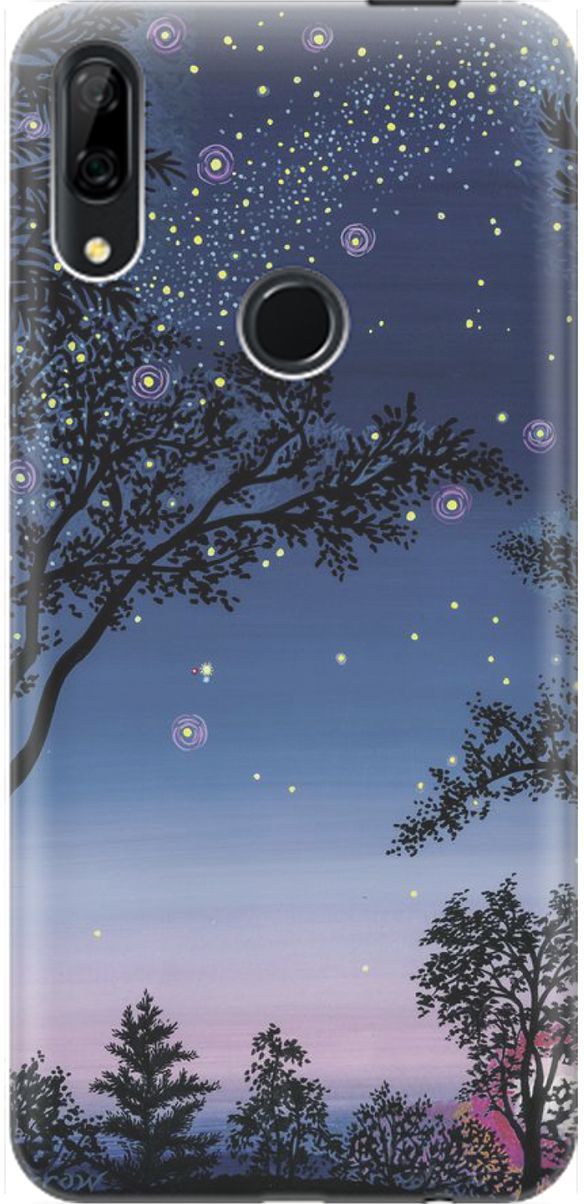 

Чехол на Honor 9X/9X Premium/Huawei P Smart Z/Y9 Prime (2019) "Деревья и звезды", Синий;голубой, 1462