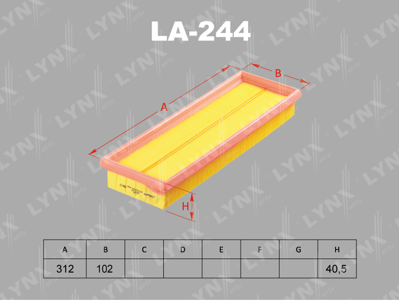 

Фильтр воздушный двигателя LYNXauto LYNXauto_LA244, LA244