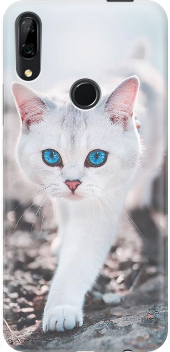 

Чехол на Honor 9X/9X Premium/Huawei P Smart Z/Y9 Prime (2019) "Голубоглазый кот", Белый;серый, 1462