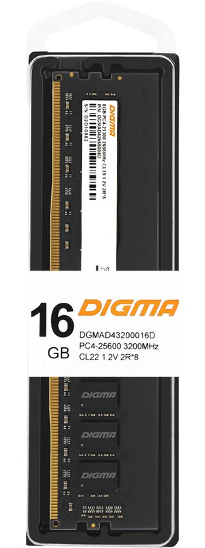 Оперативная память DIGMA DGMAD43200016D , DDR4 1x16Gb, 3200MHz