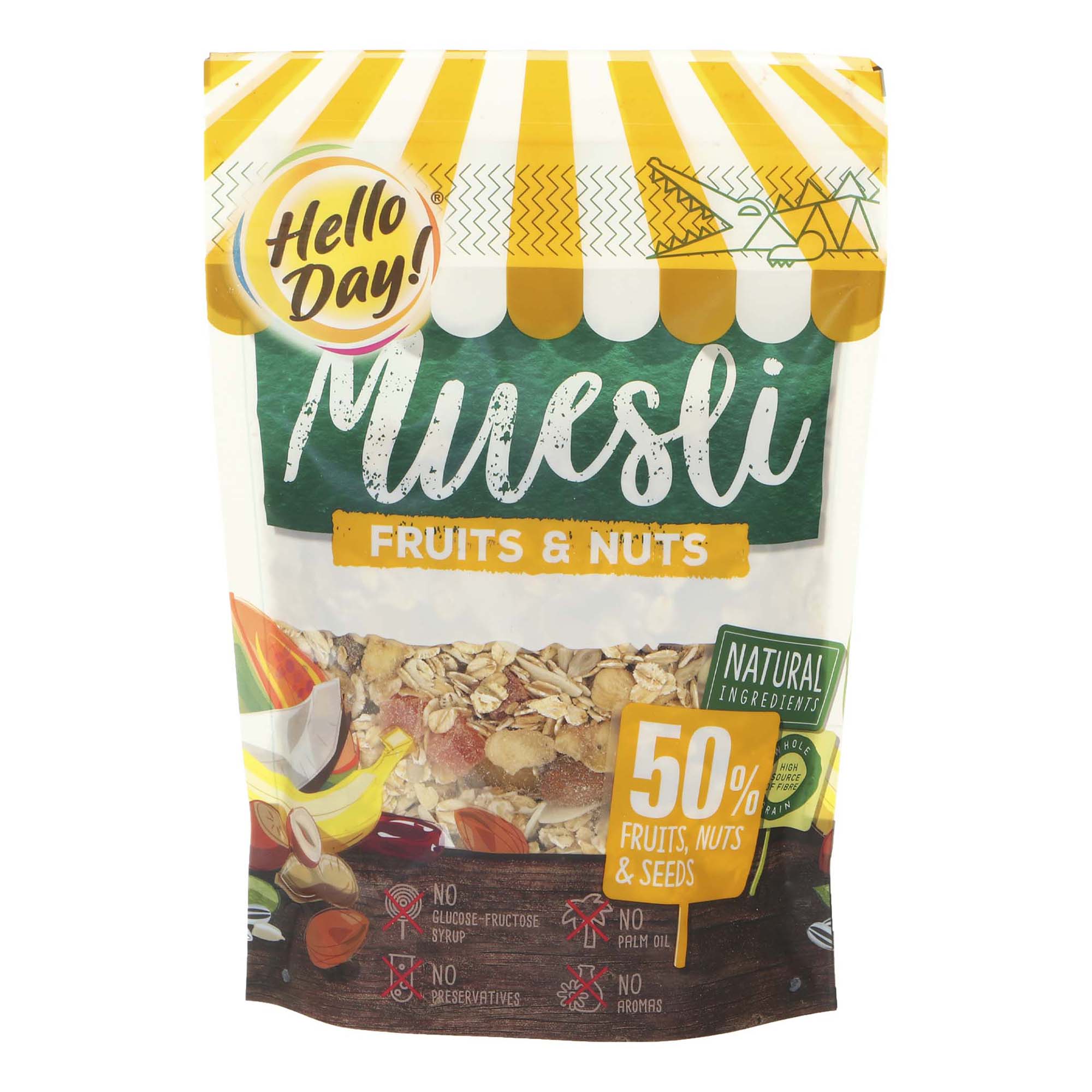 

Мюсли Hello Day! Фрукты и орехи 300 г