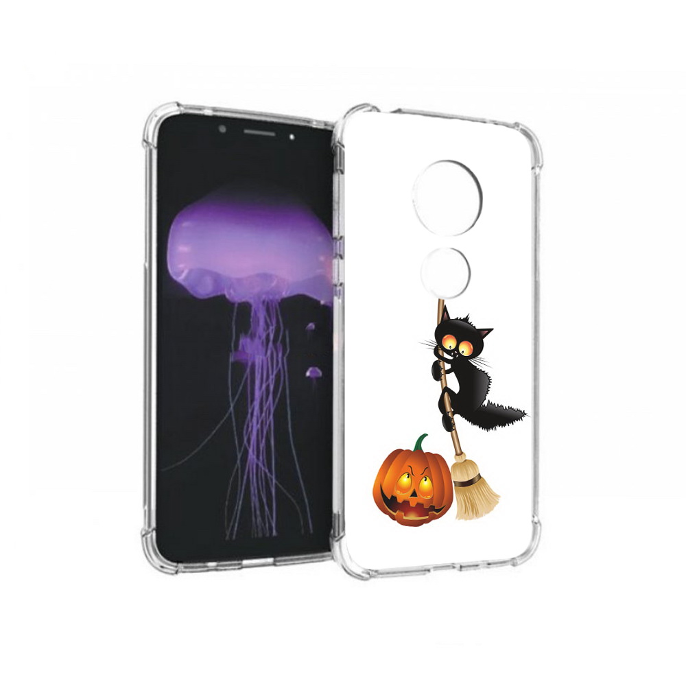 

Чехол MyPads Tocco для Motorola Moto G7 хэлуинский котик (PT123662.354.667), Прозрачный, Tocco