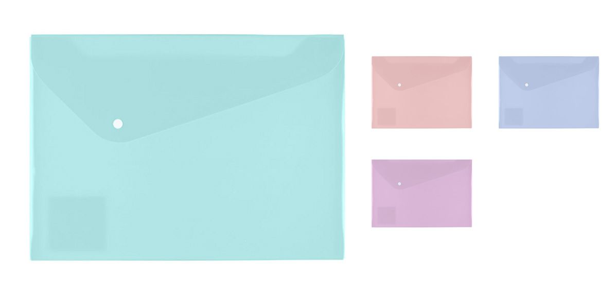 

Папка-конверт на кнопке А4 Expert Complete Trend Pastel 180 мкм в ассортименте, Разноцветный