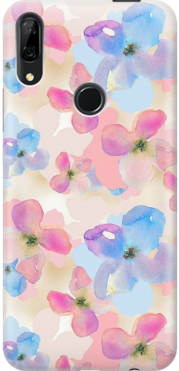 

Чехол на Honor 9X/9X Premium/Huawei P Smart Z/Y9 Prime (2019) "Фиалки акварелью", Голубой;оранжевый, 1462