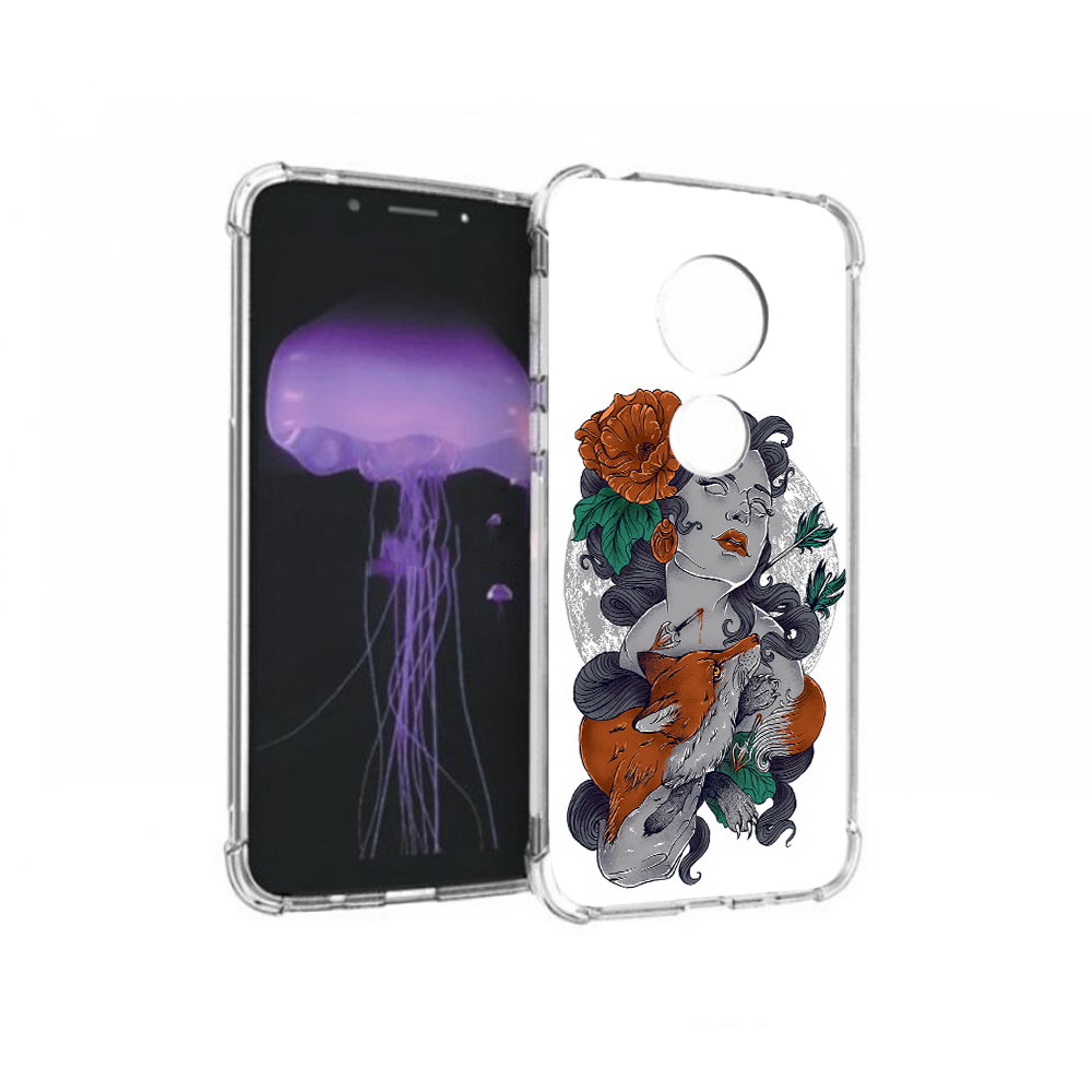 

Чехол MyPads Tocco для Motorola Moto G7 темная девушка с лисой (PT123662.354.639), Прозрачный, Tocco
