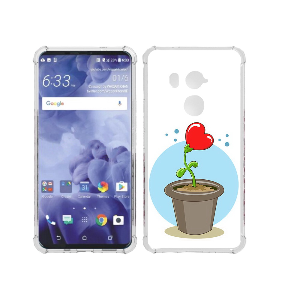 

Чехол MyPads Tocco для HTC U11 Plus Растение любви 14 февраля, Прозрачный, Tocco
