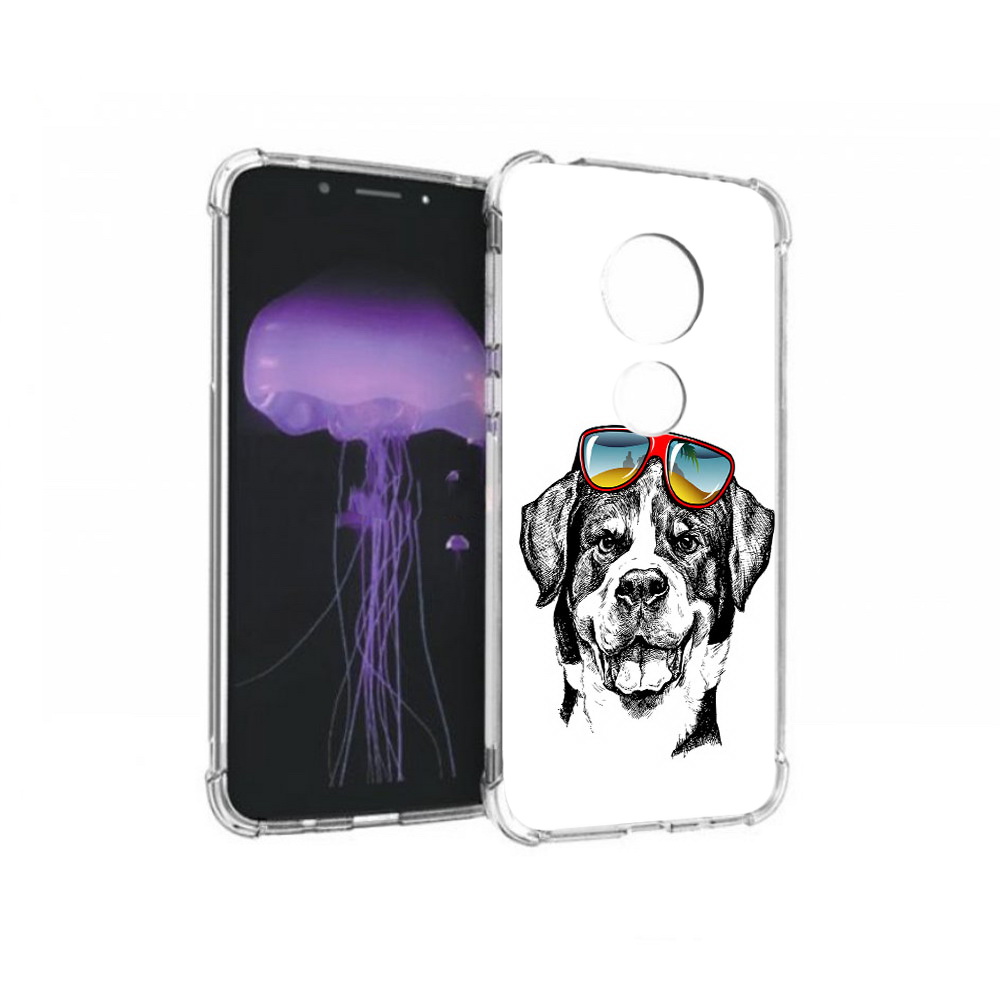 

Чехол MyPads Tocco для Motorola Moto G7 счастливая собака (PT123662.354.631), Прозрачный, Tocco