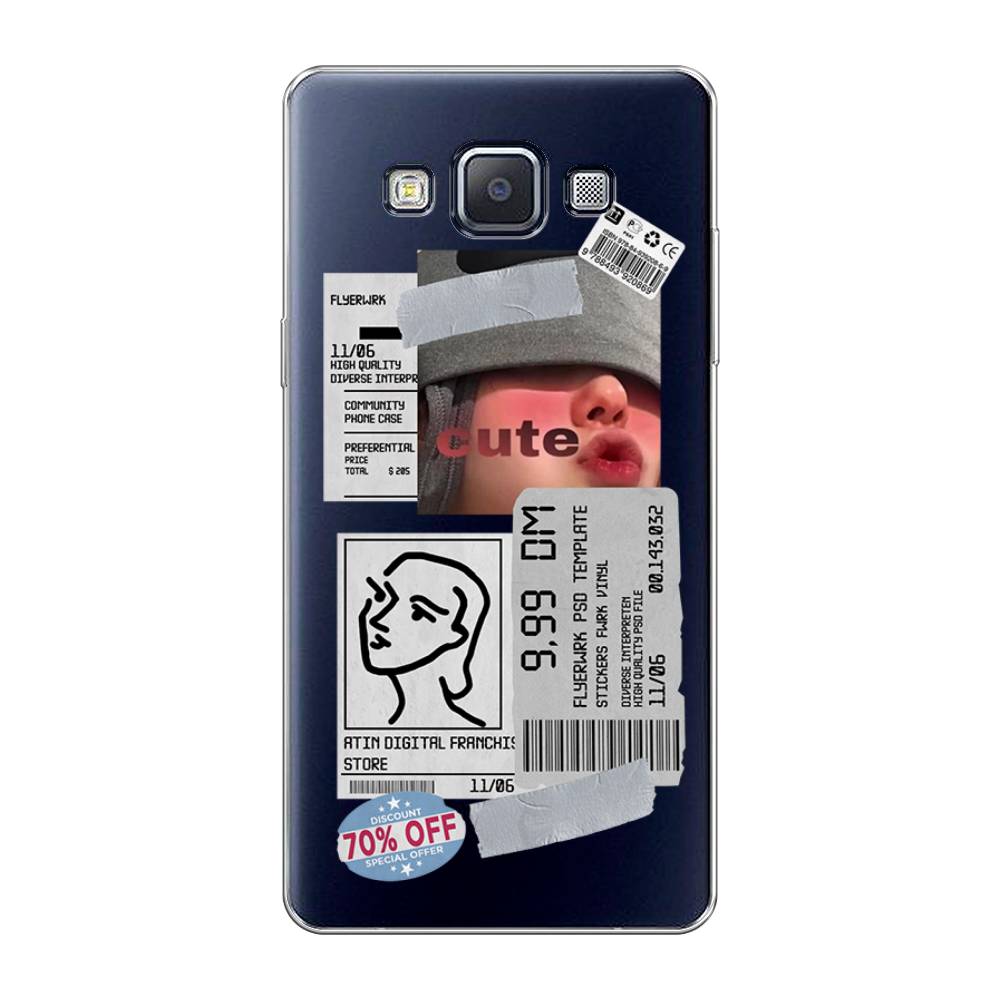 

Чехол на Samsung Galaxy A5 "Cute girl collage", Розовый;серый;голубой, 20450-6