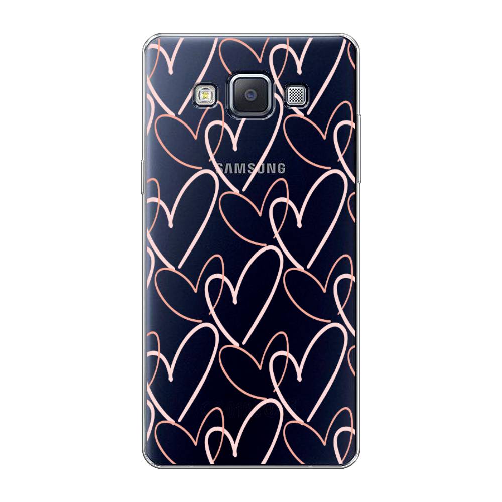 

Чехол на Samsung Galaxy A5 "Узор из сердечек", Розовый;бежевый, 20450-6