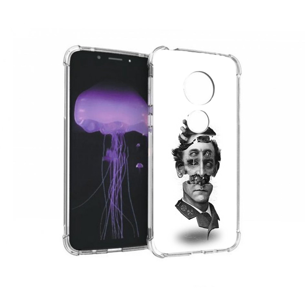 

Чехол MyPads Tocco для Motorola Moto G7 страшное лицо абстракция (PT123662.354.628), Прозрачный, Tocco