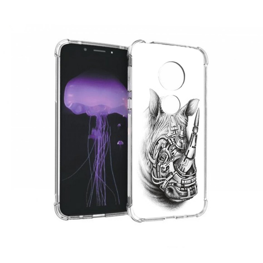 

Чехол MyPads Tocco для Motorola Moto G7 стальной носорог (PT123662.354.620), Прозрачный, Tocco
