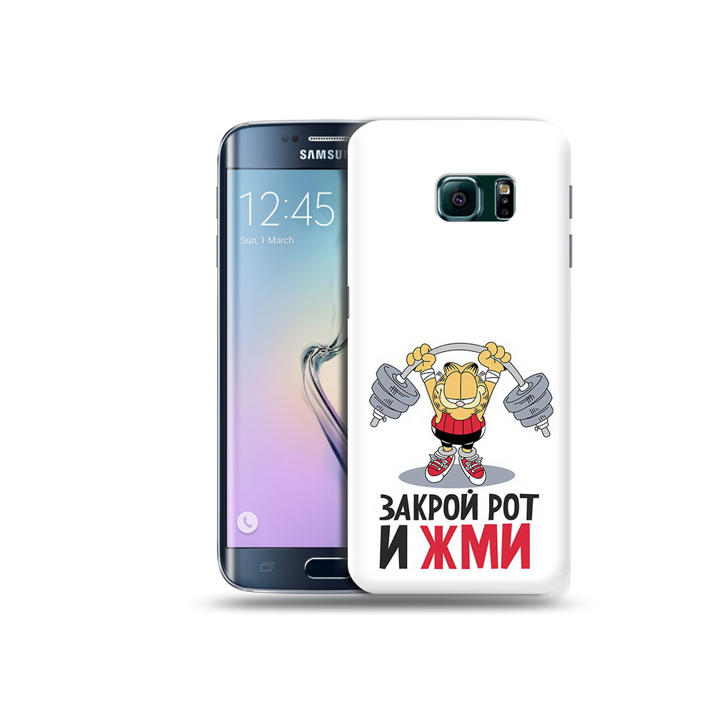 

Чехол MyPads Tocco для Samsung Galaxy S6 Edge Закрой рот и жми, Прозрачный, Tocco