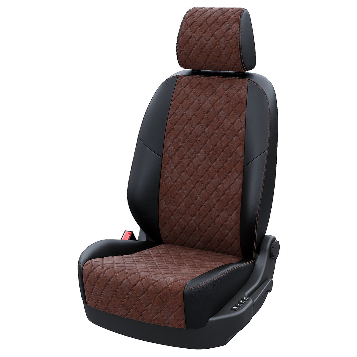 

Чехлы на сиденья Автодруг для KIA Seltos A1121DS2043 Алькантара ромб Черный Шоколадный, Коричневый;черный, A1121