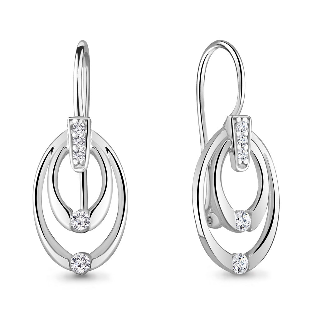 

Серьги из серебра с фианитом Aquamarine Aquamarine 48956А_925_р, 48956А_925_р