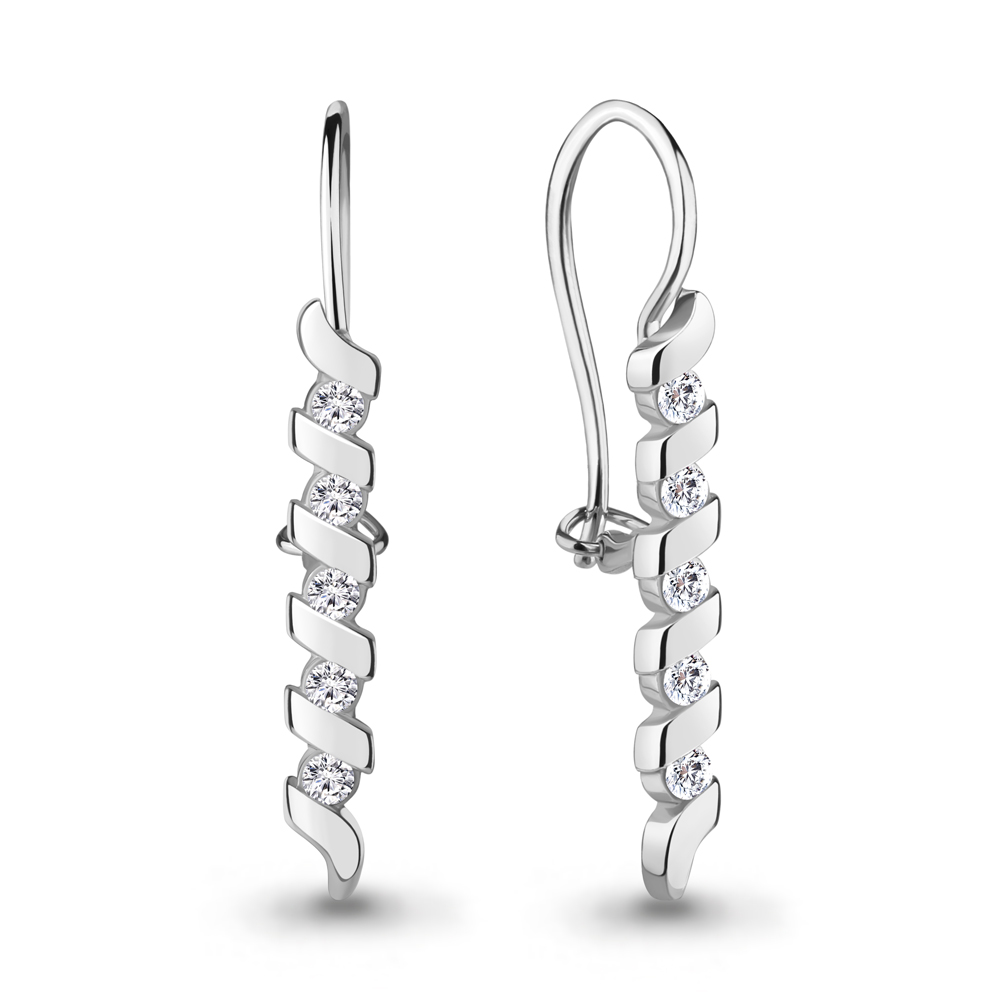 

Серьги из серебра с фианитом Aquamarine Aquamarine 48954А_925_р, 48954А_925_р