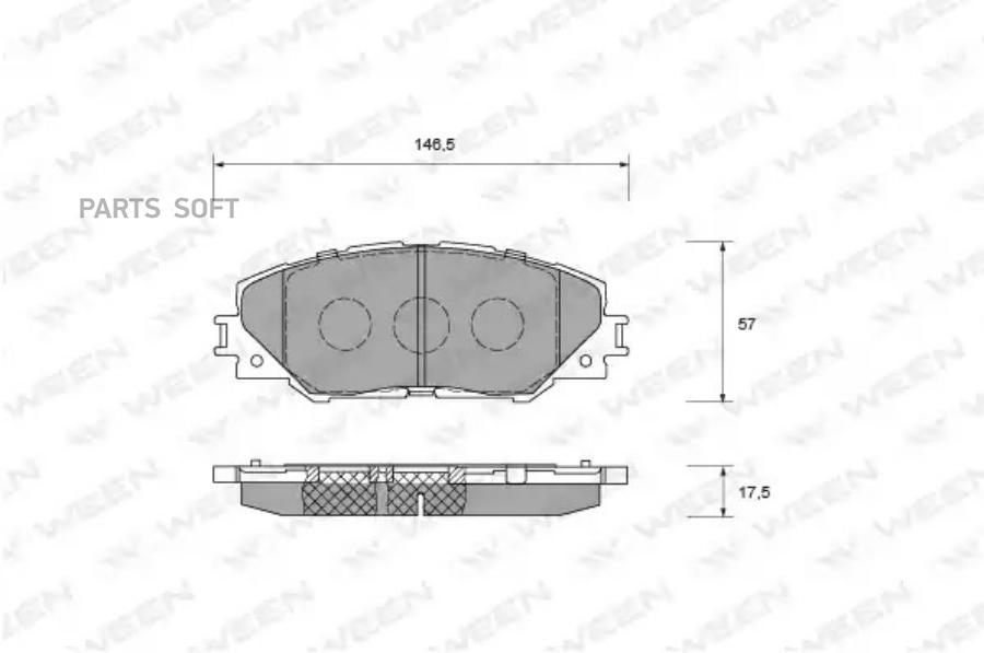 

Тормозные колодки WEEN передние для Toyota RAV4 3, RAV4 4, Auris E150, E180 151-0022