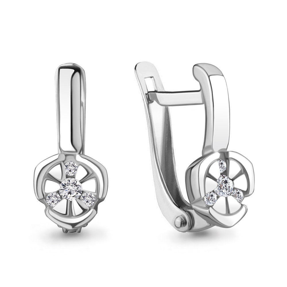 

Серьги из серебра с фианитом Aquamarine Aquamarine 48926А_925_р, 48926А_925_р