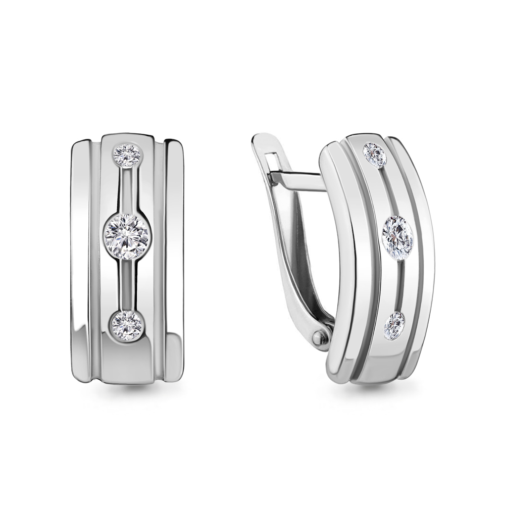 

Серьги из серебра с фианитом Aquamarine Aquamarine 48917А_925_р, 48917А_925_р