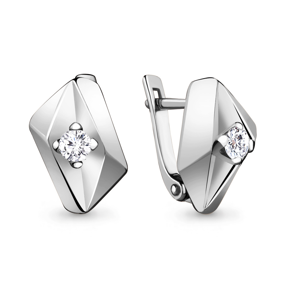 

Серьги из серебра с фианитом Aquamarine Aquamarine 48908А_925_р, 48908А_925_р
