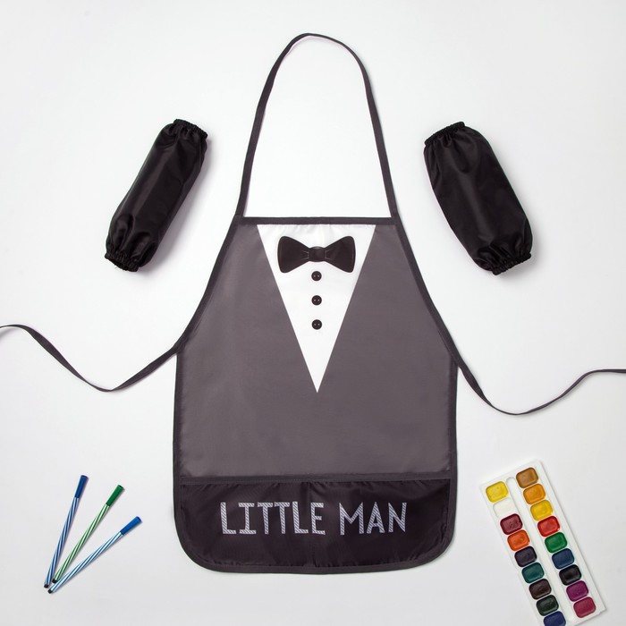 

Фартук с нарукавниками детский Этель "Little man", 49 х 39 см, Черный, Детские фартуки Этель