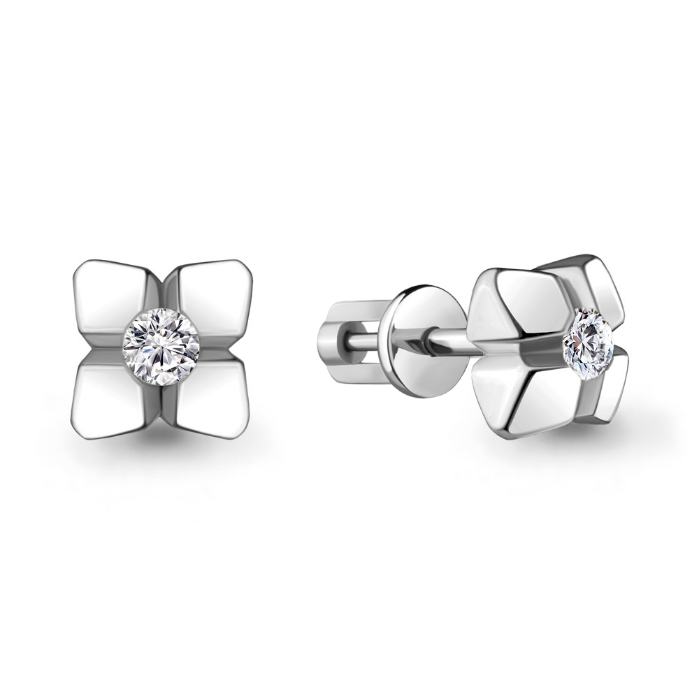 

Серьги из серебра с фианитом Aquamarine Aquamarine 48906А_925_р, 48906А_925_р