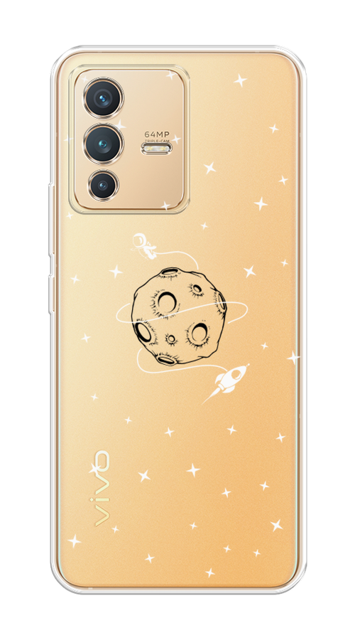 

Чехол на Vivo V23 "Полет вокруг луны", Белый;серый;черный, 266050-2