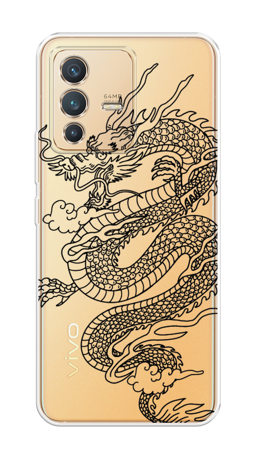 

Чехол на Vivo V23 "Большой китайский дракон", Черный;серый, 266050-1
