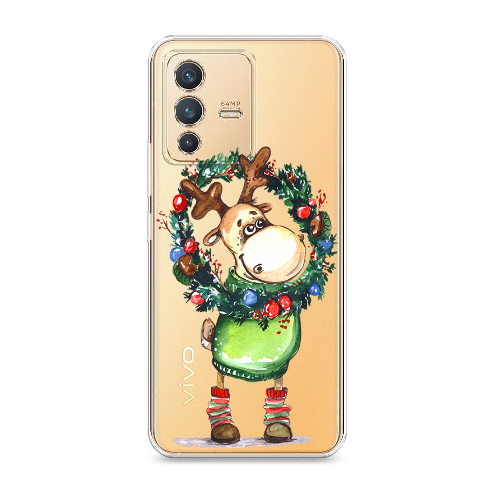 

Чехол на Vivo V23 "Олень с новогодним венком", 266050-4