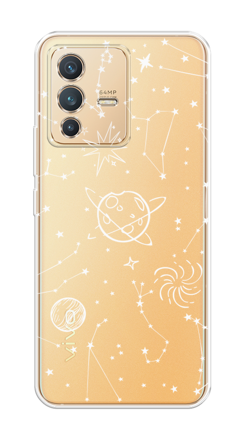 

Чехол на Vivo V23 "Планеты в космосе", Белый, 266050-2