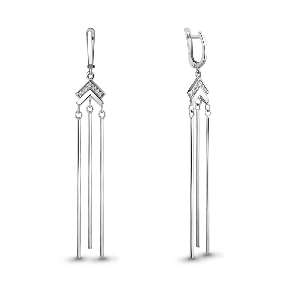 

Серьги из серебра с фианитом Aquamarine Aquamarine 48880А_925_р, 48880А_925_р