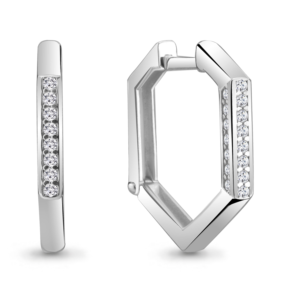 

Серьги из серебра с фианитом Aquamarine Aquamarine 48876А_925_р, 48876А_925_р