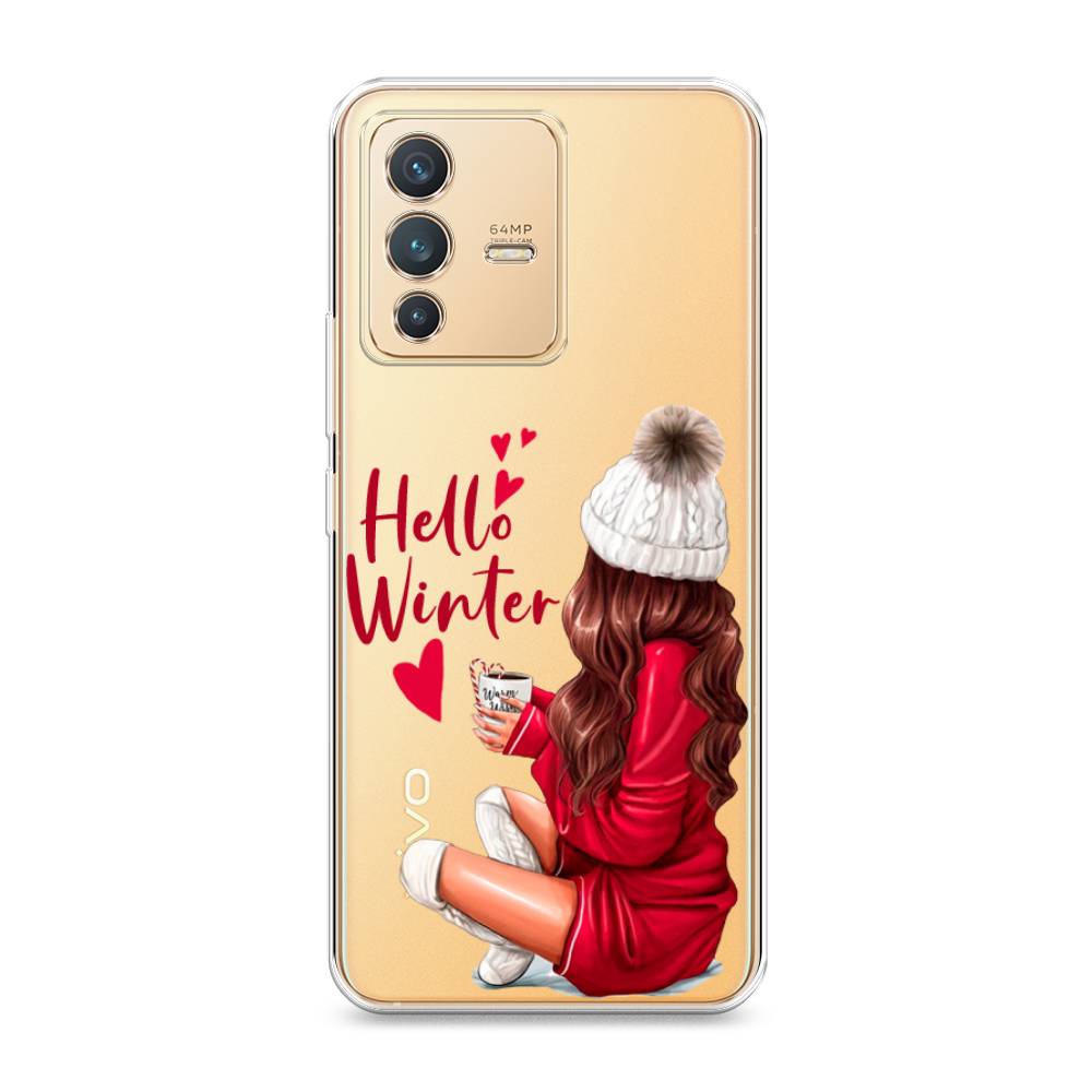 

Чехол на Vivo V23 "Hello winter", Красный;белый;коричневый, 266050-5