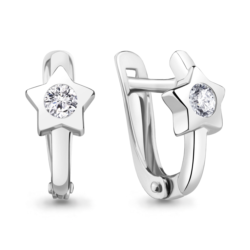 

Серьги из серебра с фианитом Aquamarine Aquamarine 48867А_925_р, 48867А_925_р